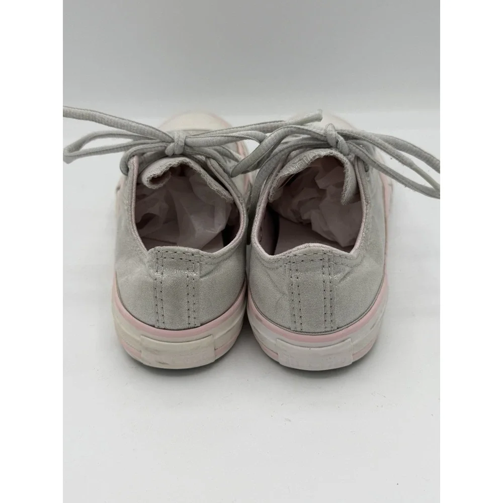 Converse All Star Chuck Taylor Metallic Silver Pink Low Top Sneakers Junior Sz 2